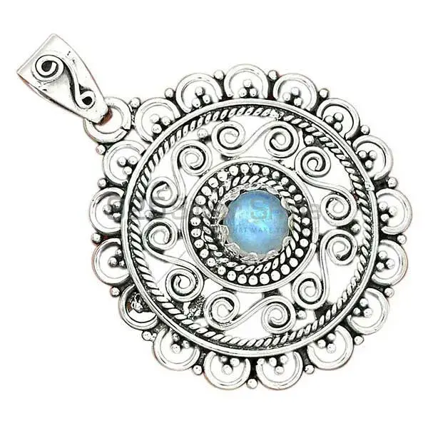 Best Price Rainbow Moonstone Pendants Suppliers In 925 Fine Silver Jewelry 925SP19-1