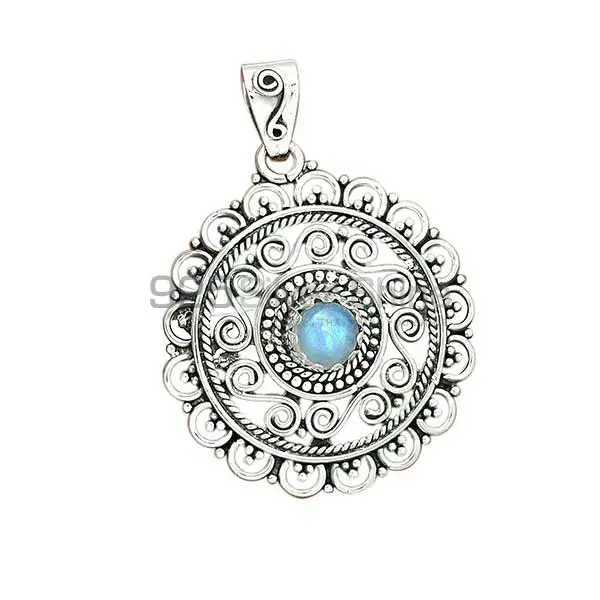 Rainbow Moonstone Pendants In 925 Fine Silver Jewelry 925SP19-1_2