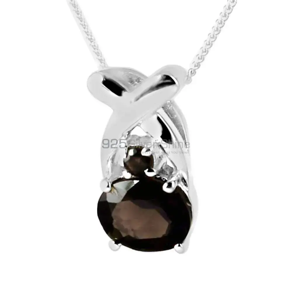 Best Price Smokey Gemstone Handmade Pendants In Solid Sterling Silver Jewelry 925SP217-2