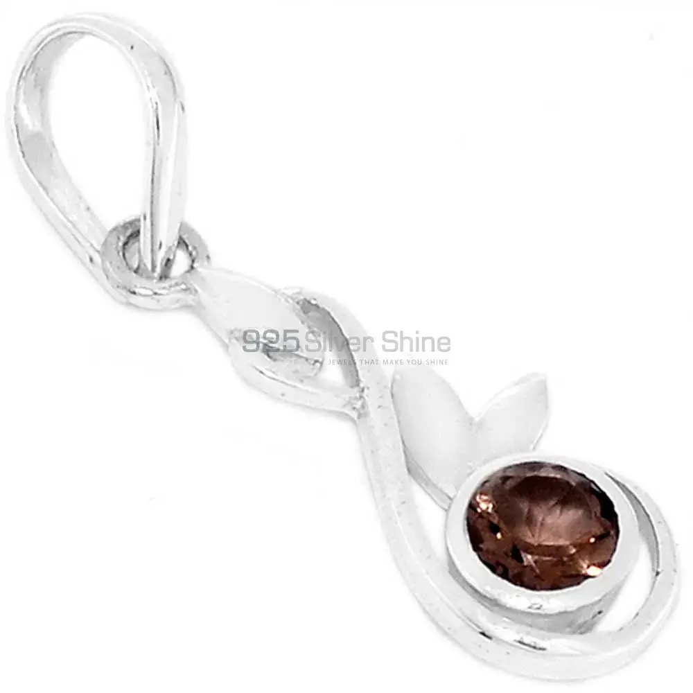 Smokey Gemstone Pendants In 925 Solid Silver Jewelry 925SP286-1
