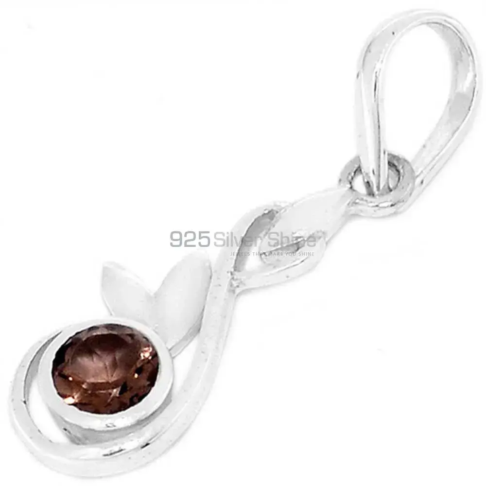 Smokey Gemstone Pendants In 925 Solid Silver Jewelry 925SP286-1_0