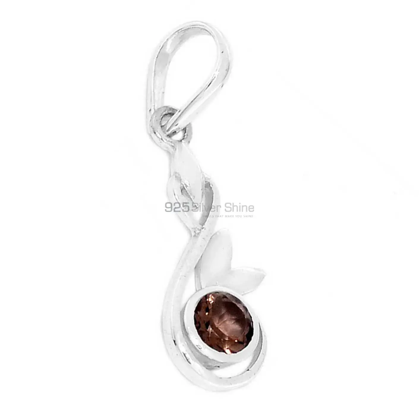 Smokey Gemstone Pendants In 925 Solid Silver Jewelry 925SP286-1_1