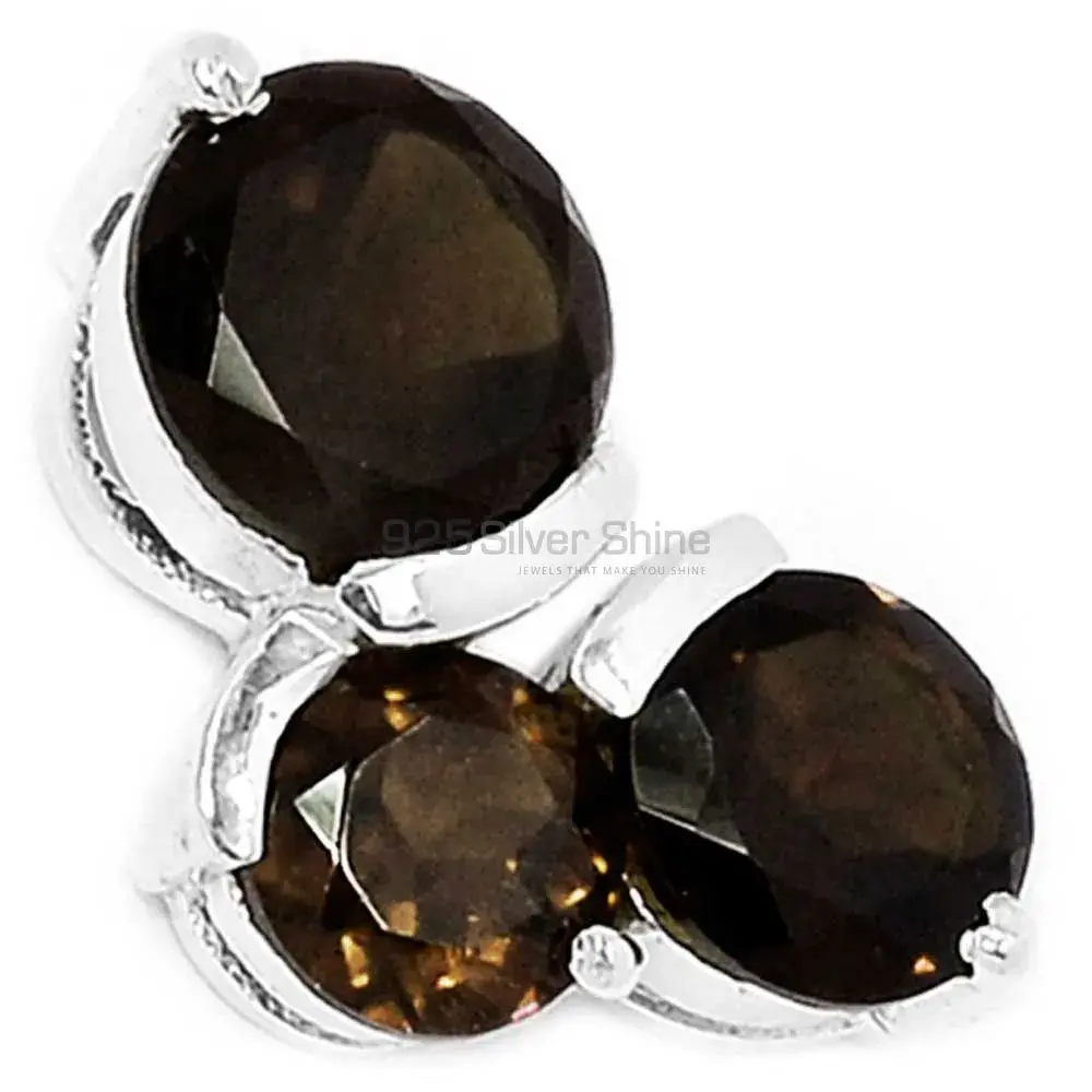 Smokey Gemstone Pendants In 925 Solid Silver Jewelry 925SP298-1