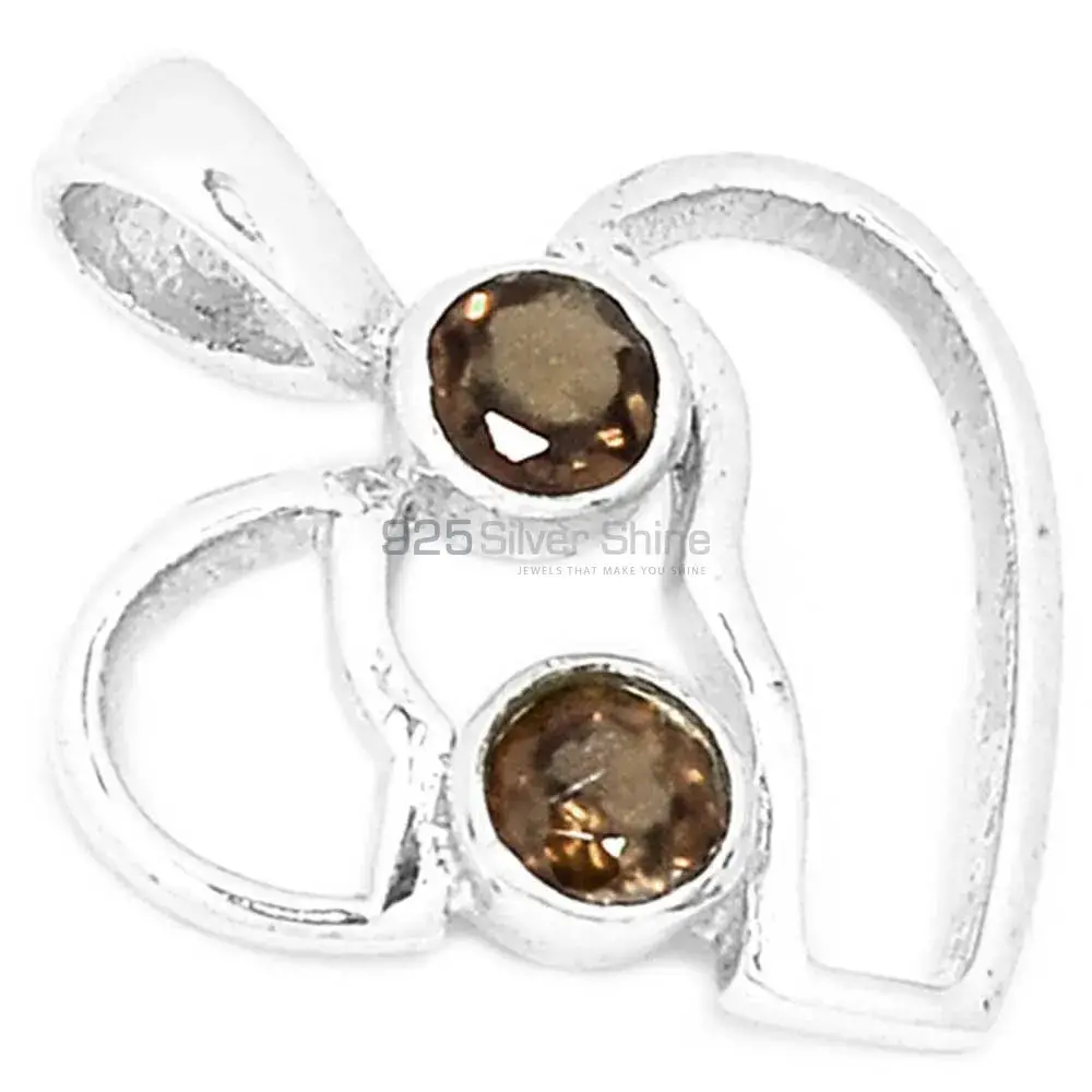 Best Price Smokey Gemstone Pendants Wholesaler In Fine Sterling Silver Jewelry 925SP266-3_1