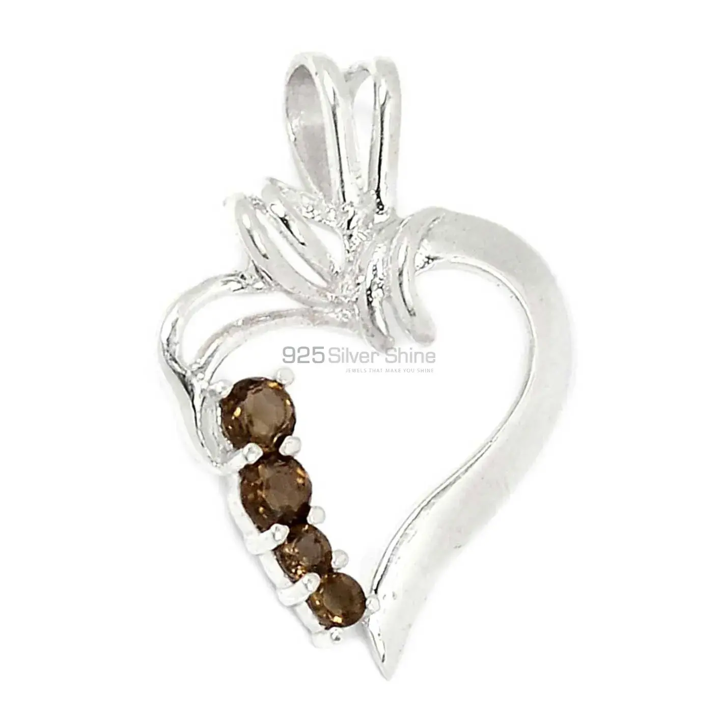 Smokey Gemstone Pendants In Fine Sterling Silver Jewelry 925SP297-1_0