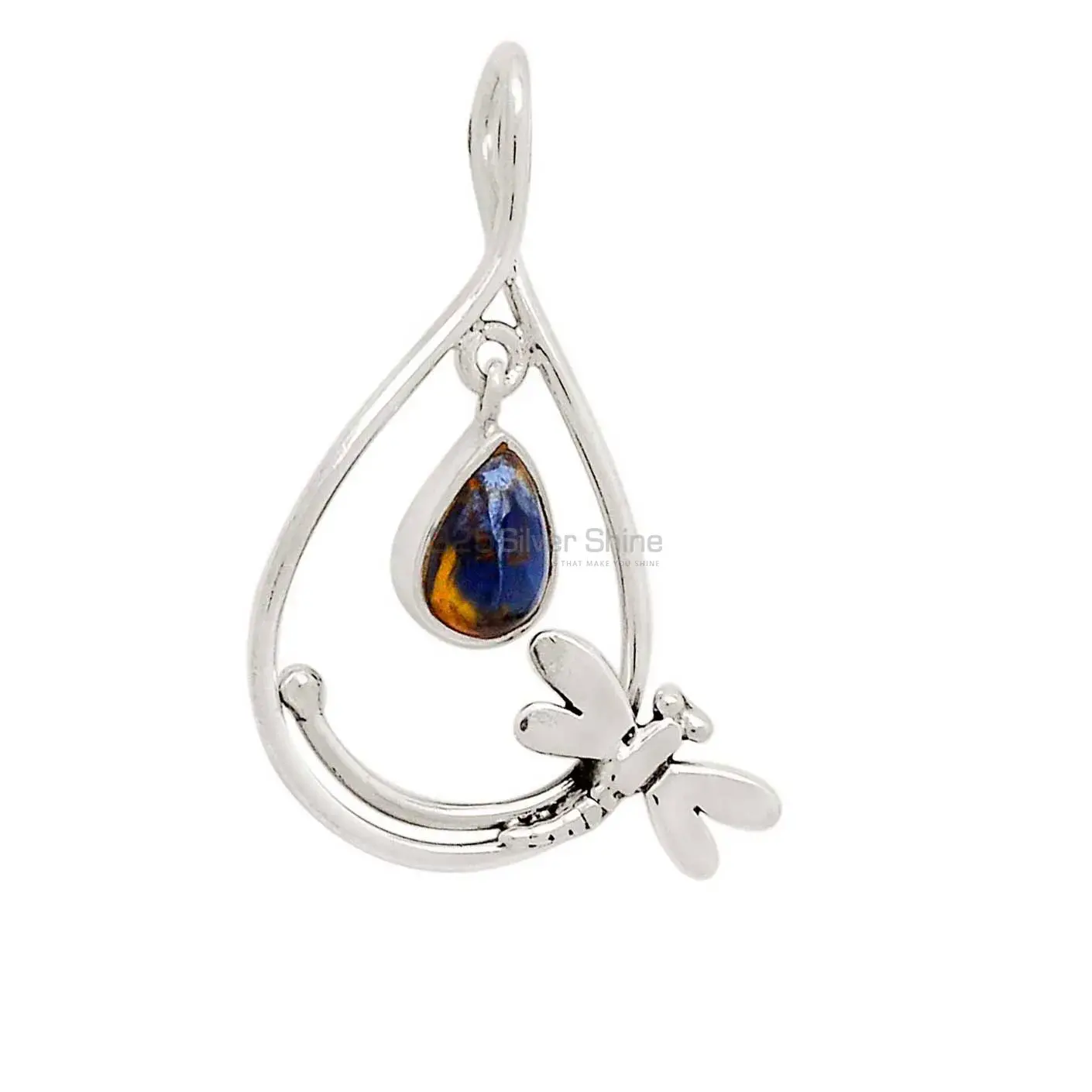 Best Price Sodalite Gemstone Pendants Suppliers In 925 Fine Silver Jewelry 925SP105-3_0
