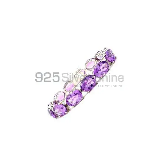 Solid Silver Handmade Tennis Bracelets In Amethyst Gemstone 925SB206_0