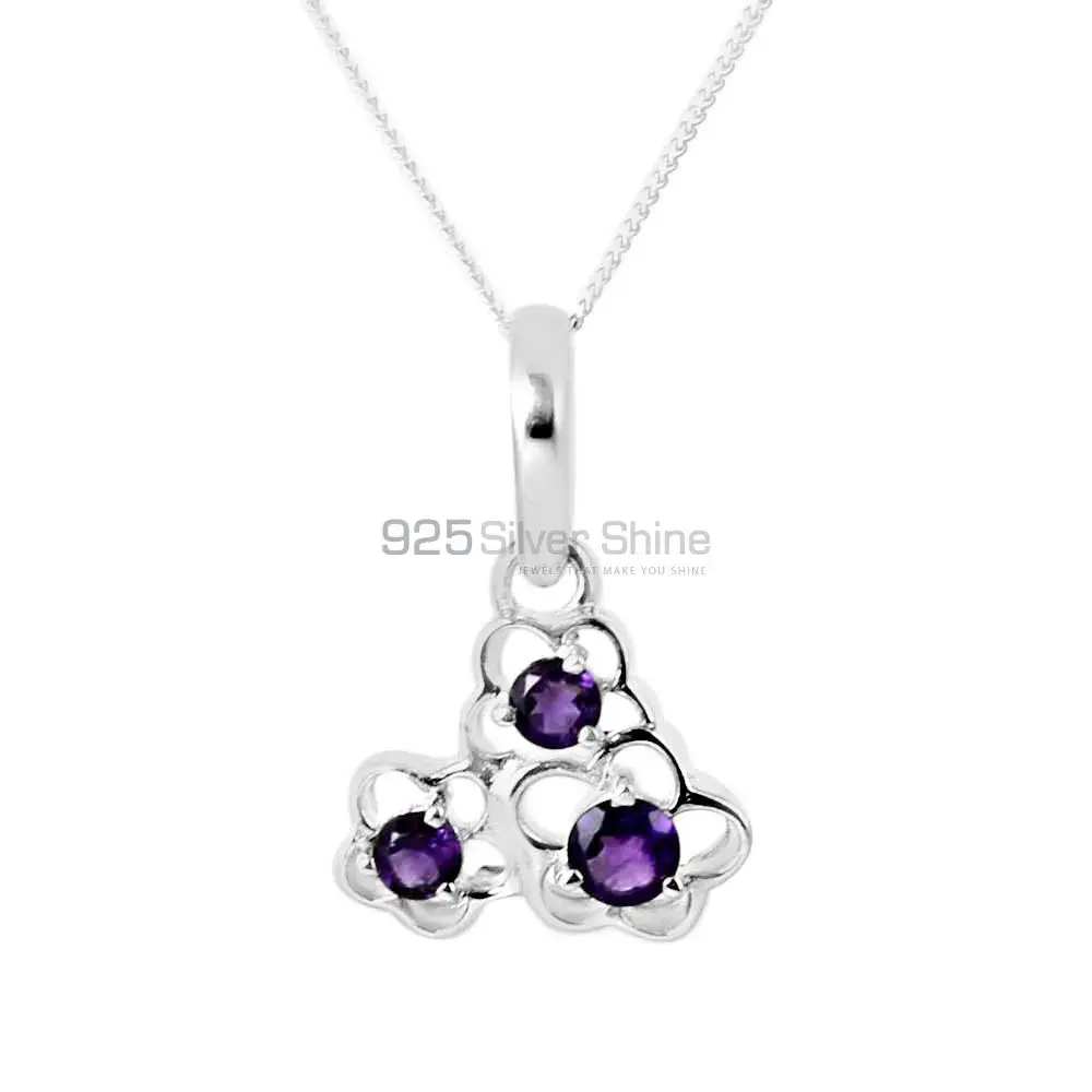 Best Price Solid Sterling Silver Handmade Pendants In Amethyst Gemstone Jewelry 925SP213-5