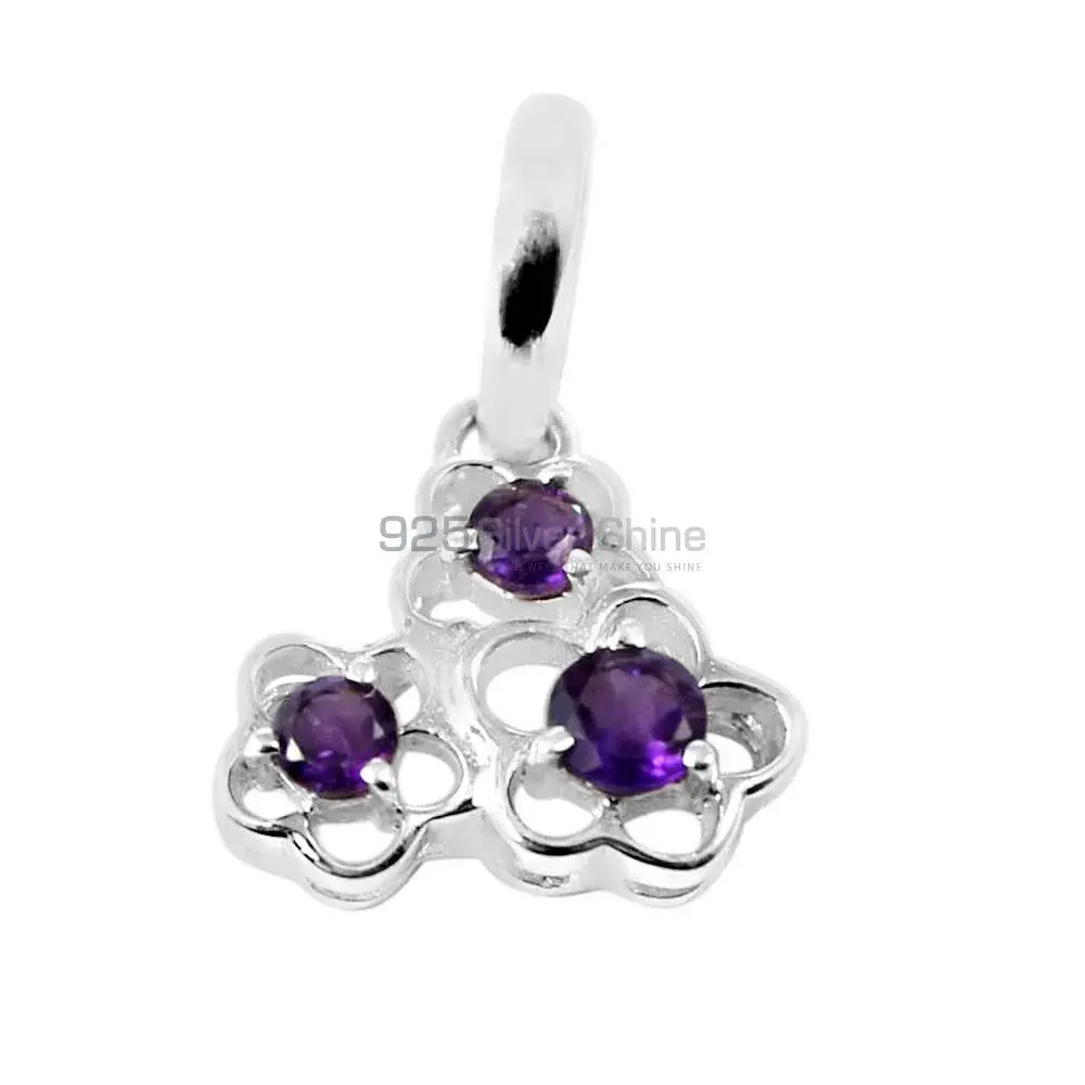 Solid Sterling Silver Handmade Pendants In Amethyst Gemstone Jewelry 925SP213-5_1