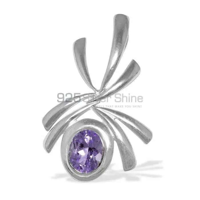 Solid Sterling Silver Handmade Pendants In Amethyst Gemstone Jewelry 925SP1522