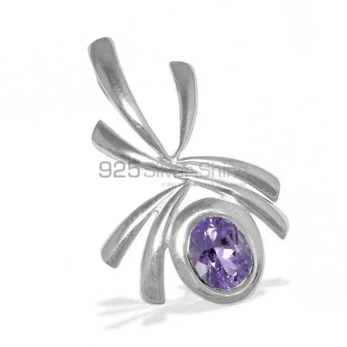 Solid Sterling Silver Handmade Pendants In Amethyst Gemstone Jewelry 925SP1522_0