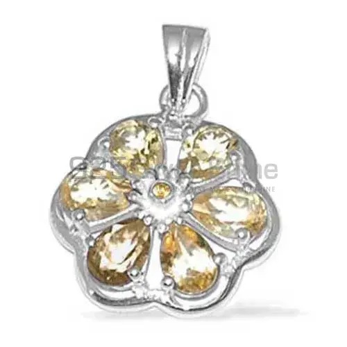 Solid Sterling Silver Handmade Pendants In Citrine Gemstone Jewelry 925SP1372