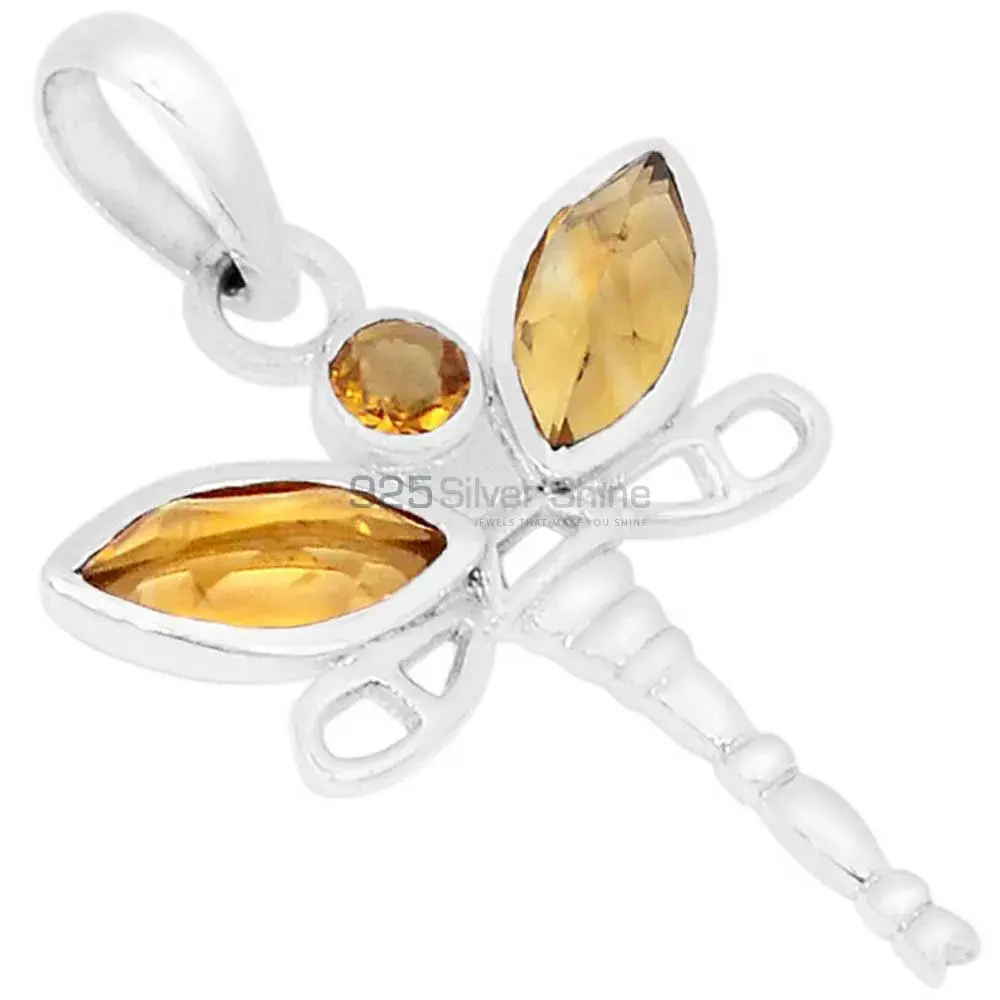 Best Price Solid Sterling Silver Handmade Pendants In Citrine Gemstone Jewelry 925SSP324-2