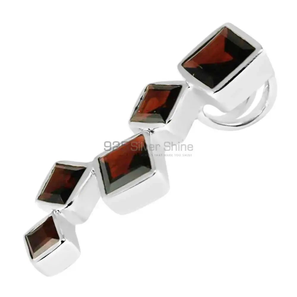 Solid Sterling Silver Handmade Pendants In Garnet Gemstone Jewelry 925SP246-3_1