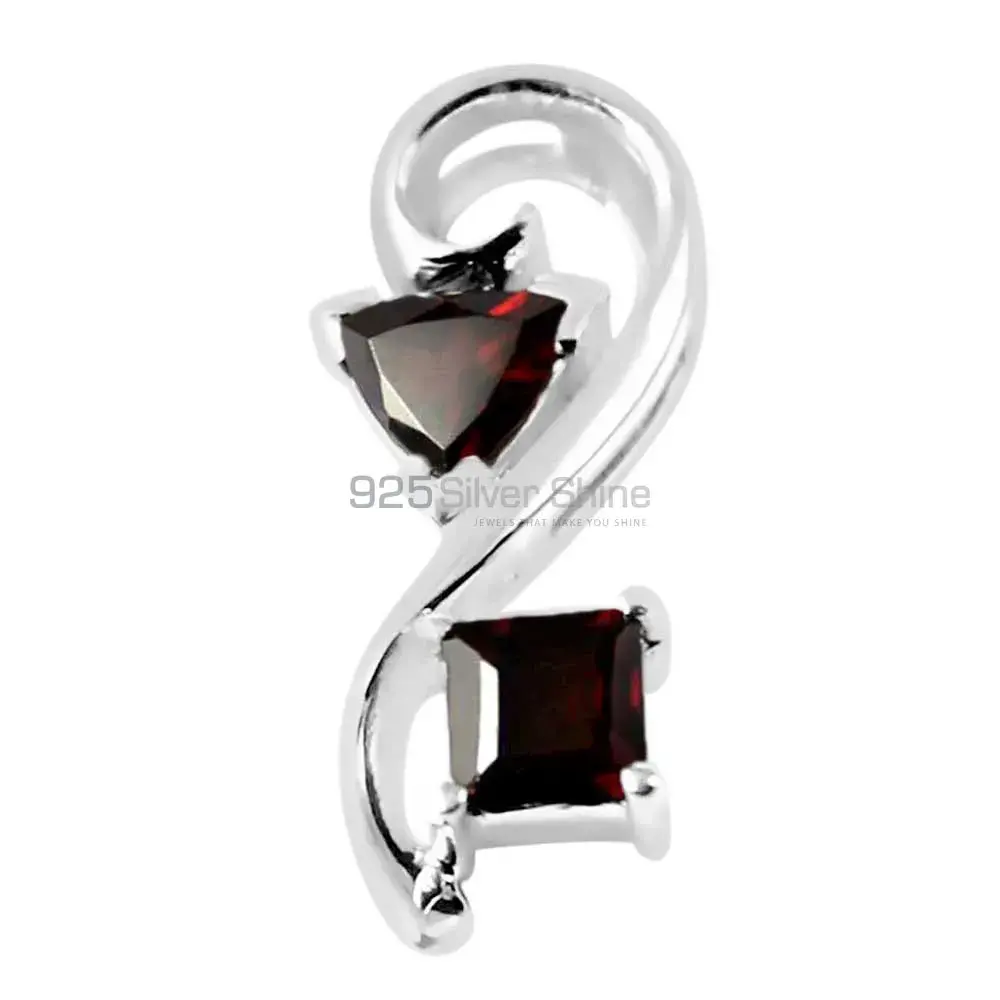 Solid Sterling Silver Handmade Pendants In Garnet Gemstone Jewelry 925SP253-5_1