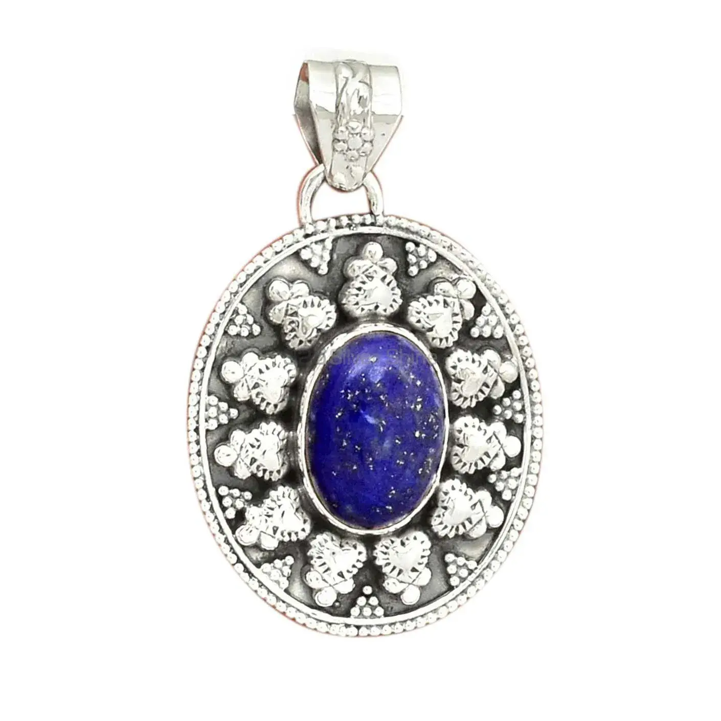 Best Price Solid Sterling Silver Handmade Pendants In Lapis Gemstone Jewelry 925SP073-6_1