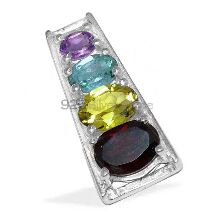 Best Price Solid Sterling Silver Handmade Pendants In Multi Gemstone Jewelry 925SP1422_0