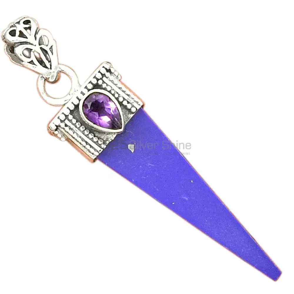 Solid Sterling Silver Handmade Pendants In Multi Gemstone Jewelry 925SP34-6_0