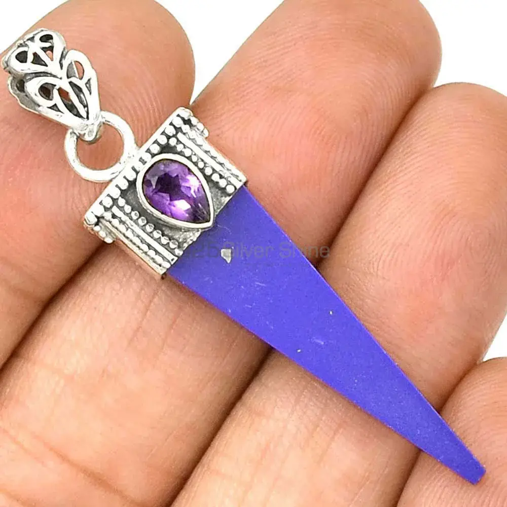 Solid Sterling Silver Handmade Pendants In Multi Gemstone Jewelry 925SP34-6_1