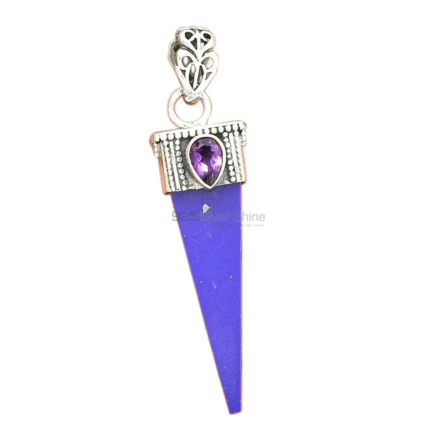 Solid Sterling Silver Handmade Pendants In Multi Gemstone Jewelry 925SP34-6_2