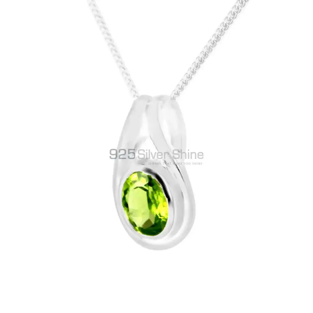 Best Price Solid Sterling Silver Handmade Pendants In Peridot Gemstone Jewelry 925SP206-3