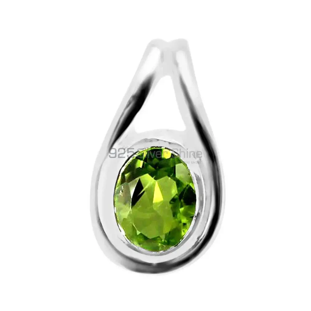 Solid Sterling Silver Handmade Pendants In Peridot Gemstone Jewelry 925SP206-3_0