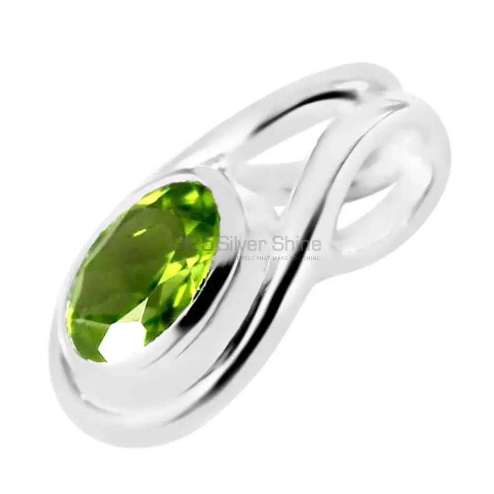 Solid Sterling Silver Handmade Pendants In Peridot Gemstone Jewelry 925SP206-3_1