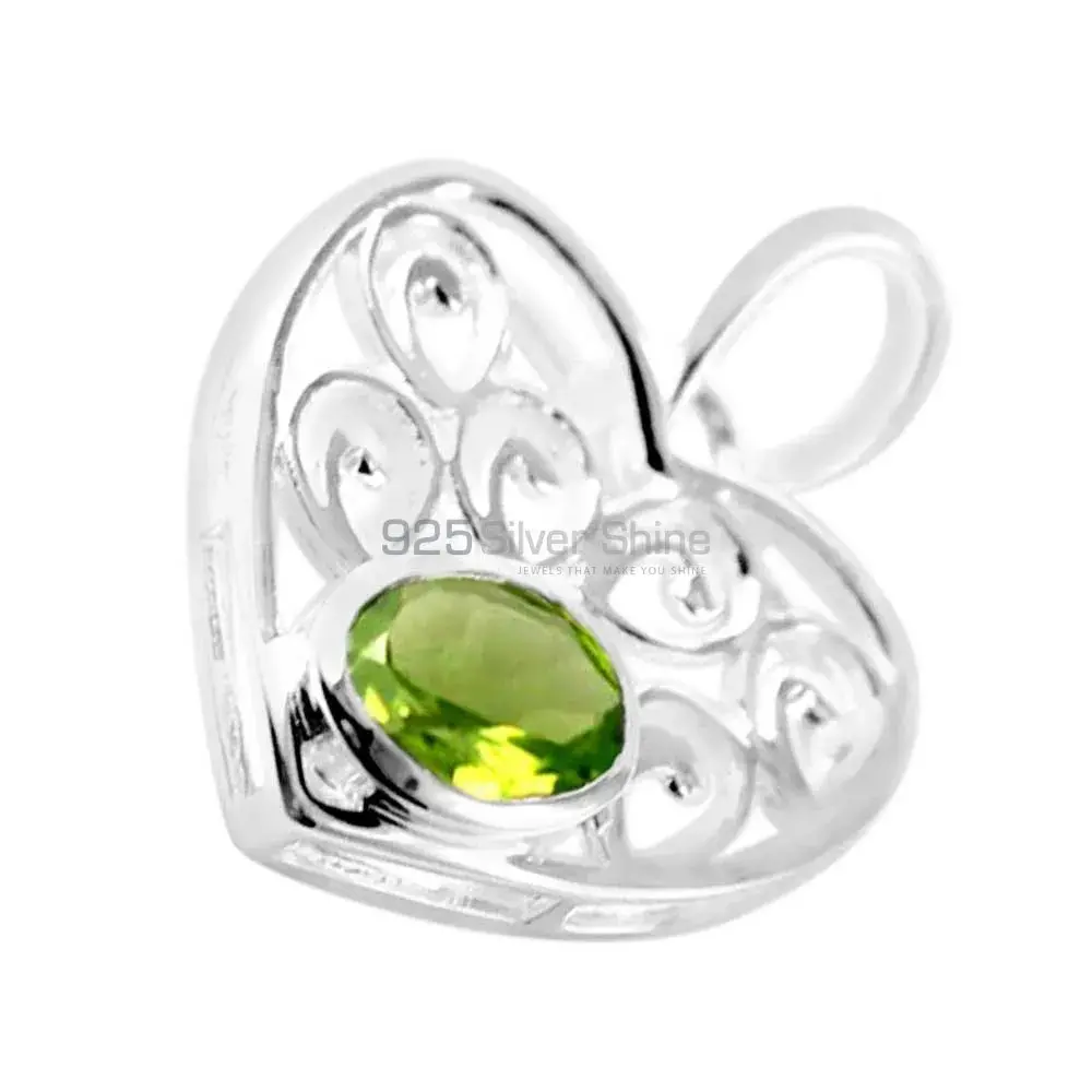 Solid Sterling Silver Handmade Pendants In Peridot Gemstone Jewelry 925SP222-4_1