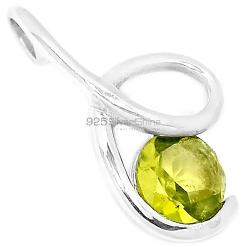 Solid Sterling Silver Handmade Pendants In Peridot Gemstone Jewelry 925SSP302-4_0