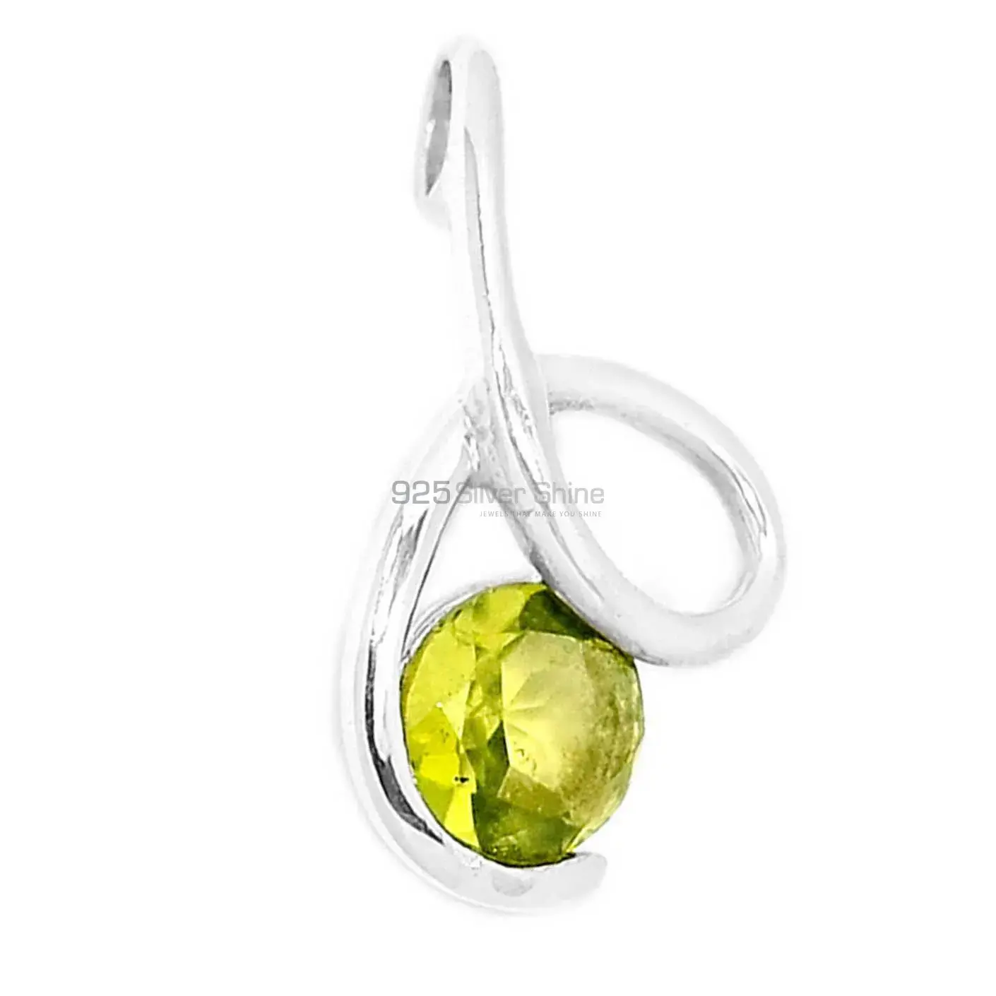 Solid Sterling Silver Handmade Pendants In Peridot Gemstone Jewelry 925SSP302-4_1