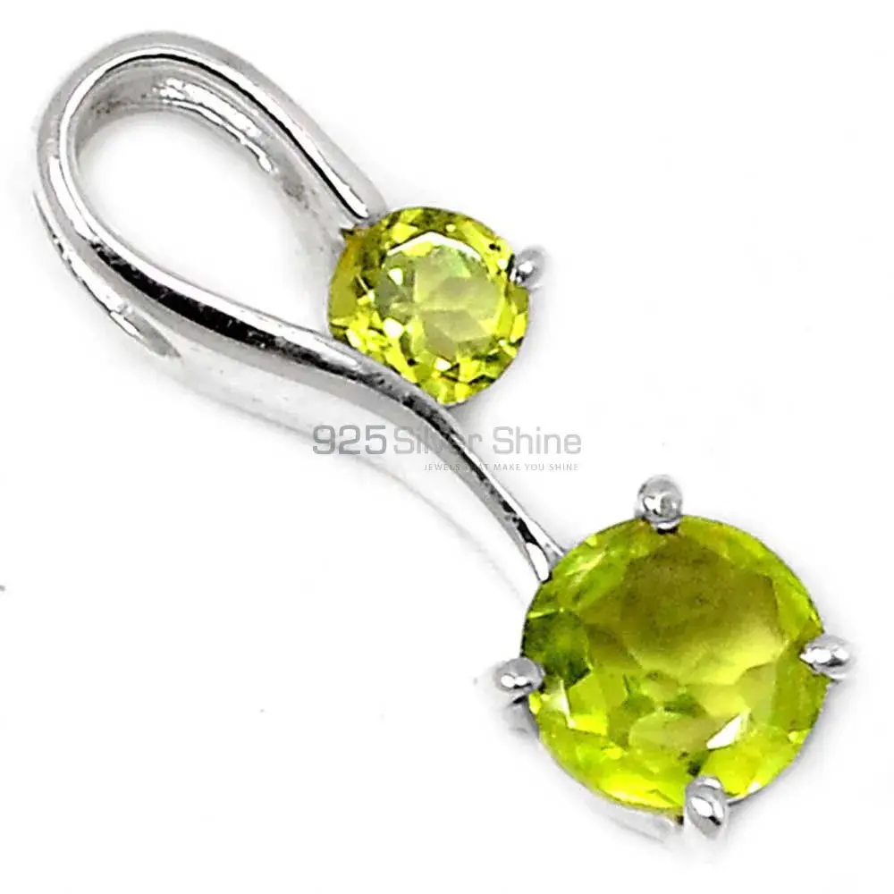 Best Price Solid Sterling Silver Handmade Pendants In Peridot Gemstone Jewelry 925SSP340-3