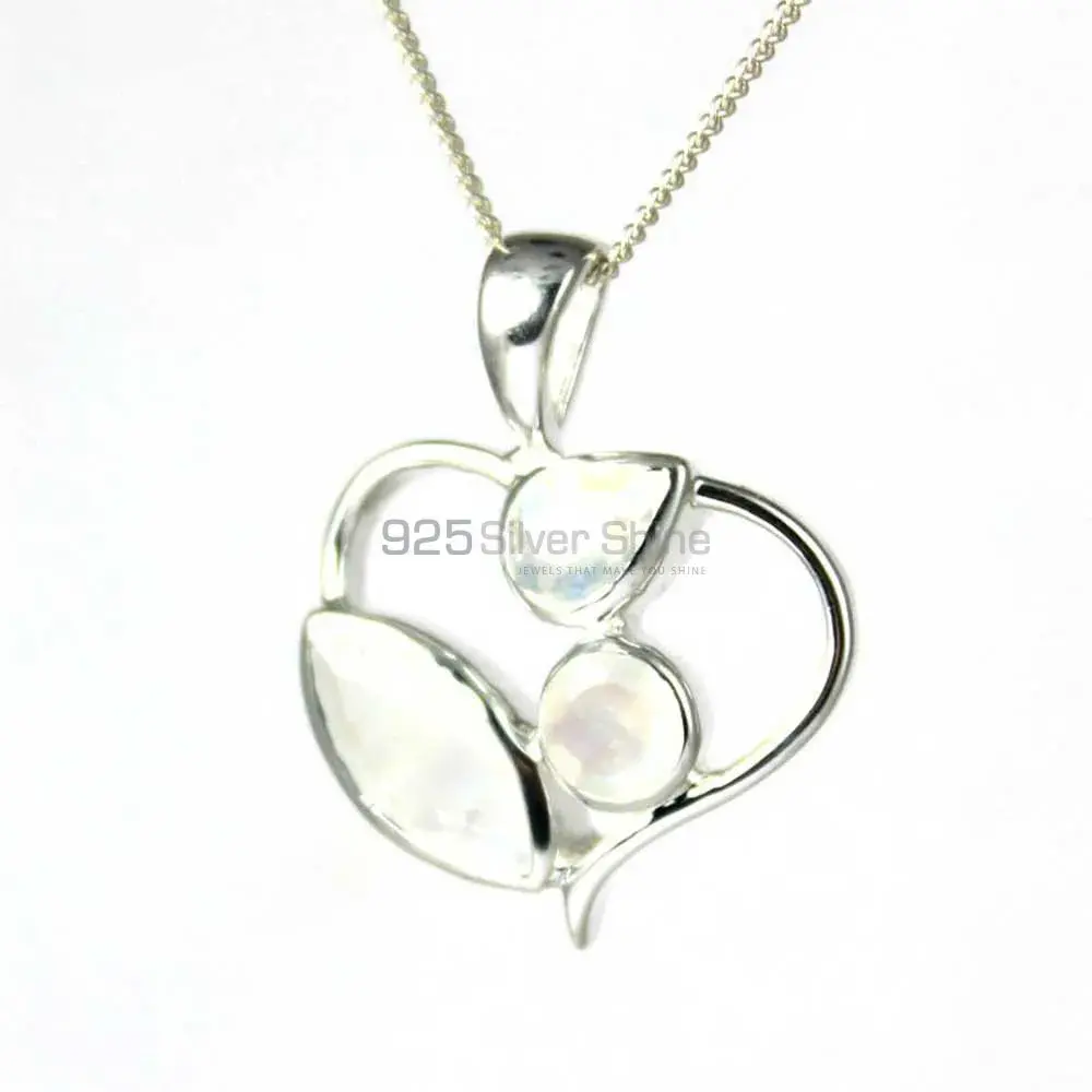Solid Sterling Silver Handmade Pendants In Rainbow Gemstone Jewelry 925SP229-5_0