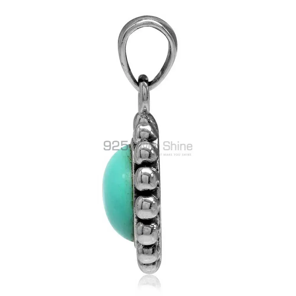 Solid Sterling Silver Handmade Pendants In Turquoise Gemstone Jewelry 925SP02-4_1