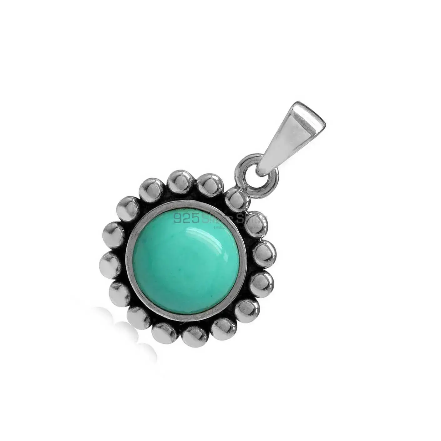 Solid Sterling Silver Handmade Pendants In Turquoise Gemstone Jewelry 925SP02-4_2