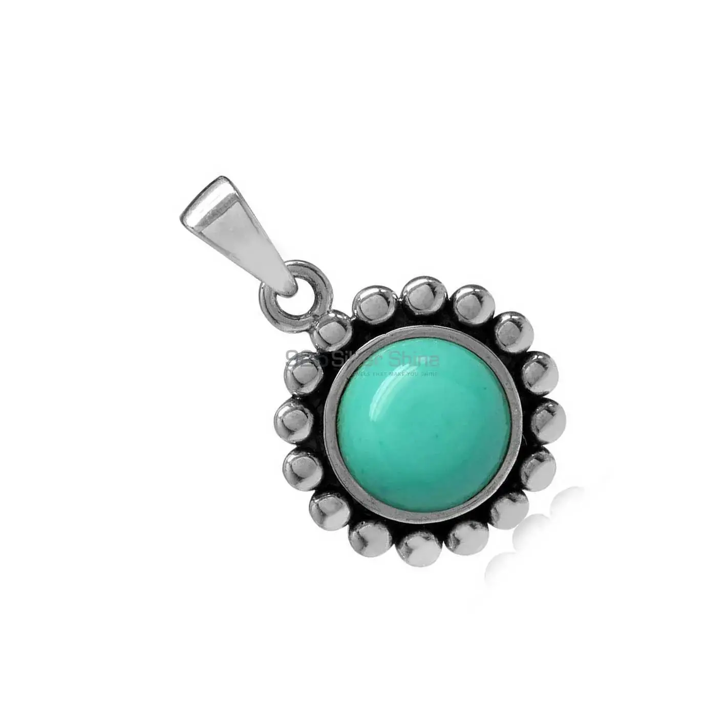 Solid Sterling Silver Handmade Pendants In Turquoise Gemstone Jewelry 925SP02-4_3