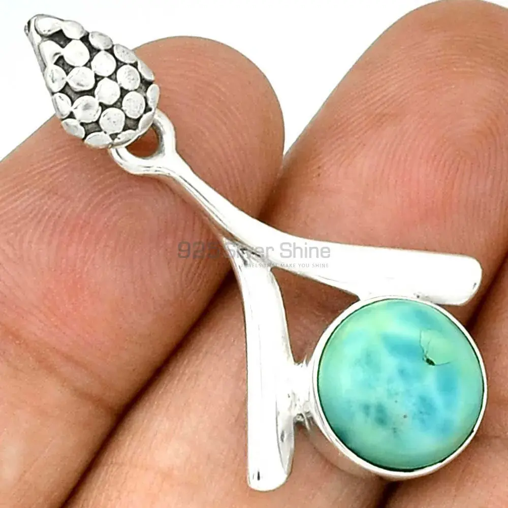Turquoise Gemstone Pendants In 925 Fine Silver Jewelry 925SP45-2_0