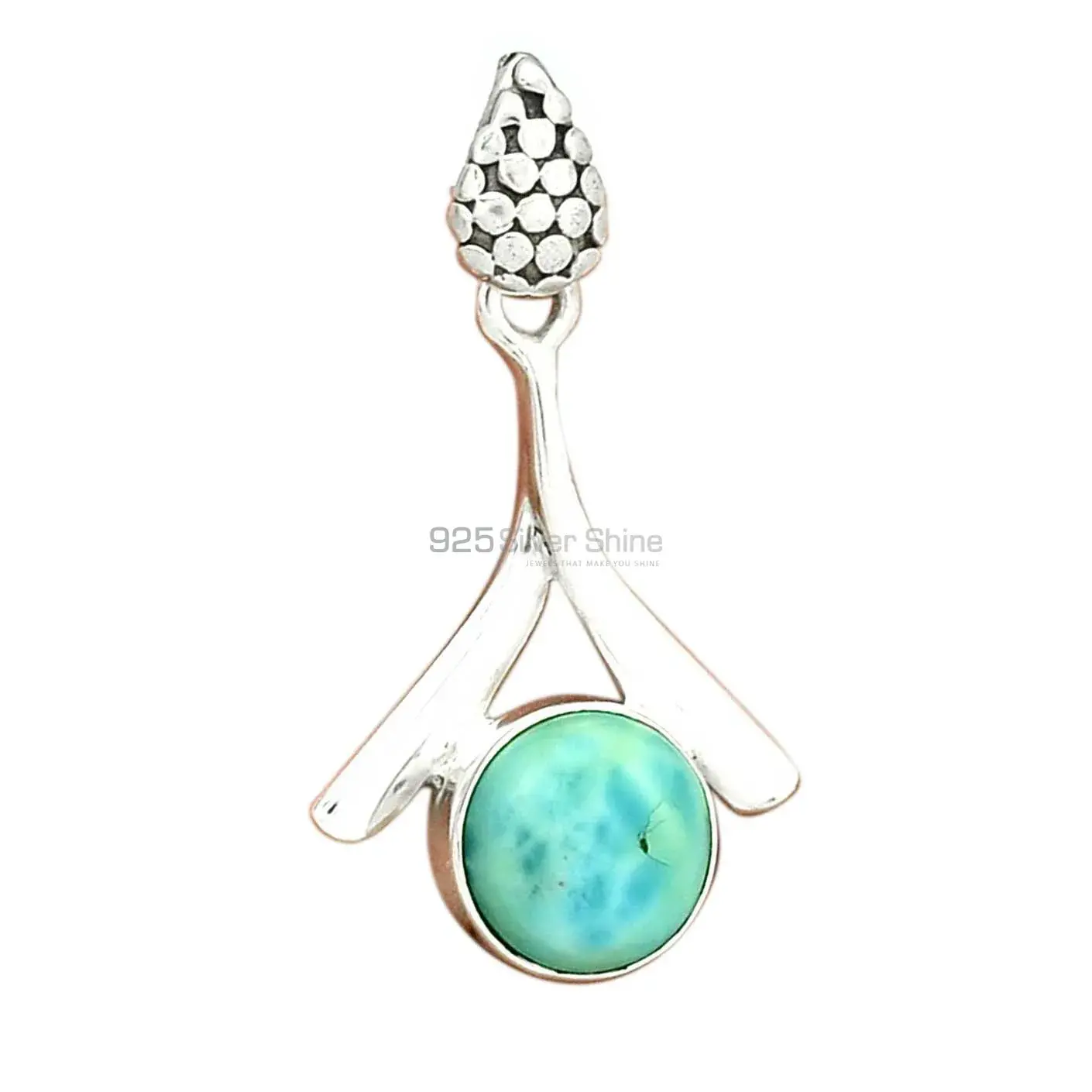 Turquoise Gemstone Pendants In 925 Fine Silver Jewelry 925SP45-2_1