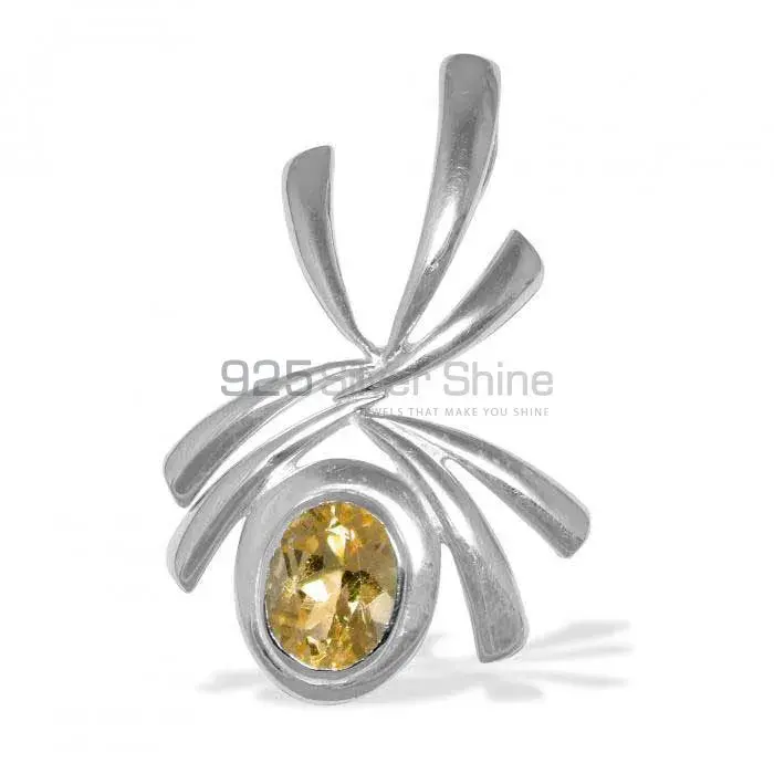 925 Fine Silver Pendants In Citrine Gemstone Jewelry 925SP1525_0