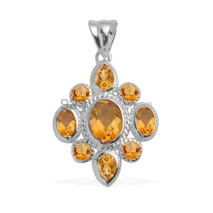 Best Quality 925 Fine Silver Pendants Suppliers In Citrine Gemstone Jewelry 925SP1675