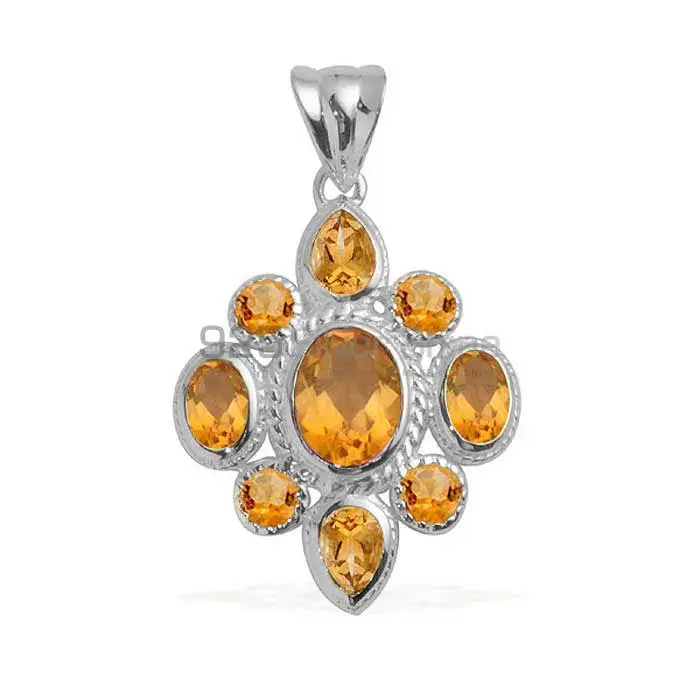 925 Fine Silver Pendants In Citrine Gemstone Jewelry 925SP1675