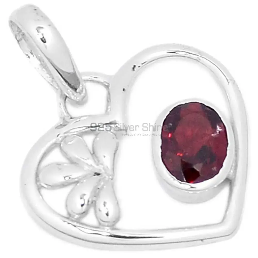 925 Fine Silver Pendants In Garnet Gemstone Jewelry 925SP278-4