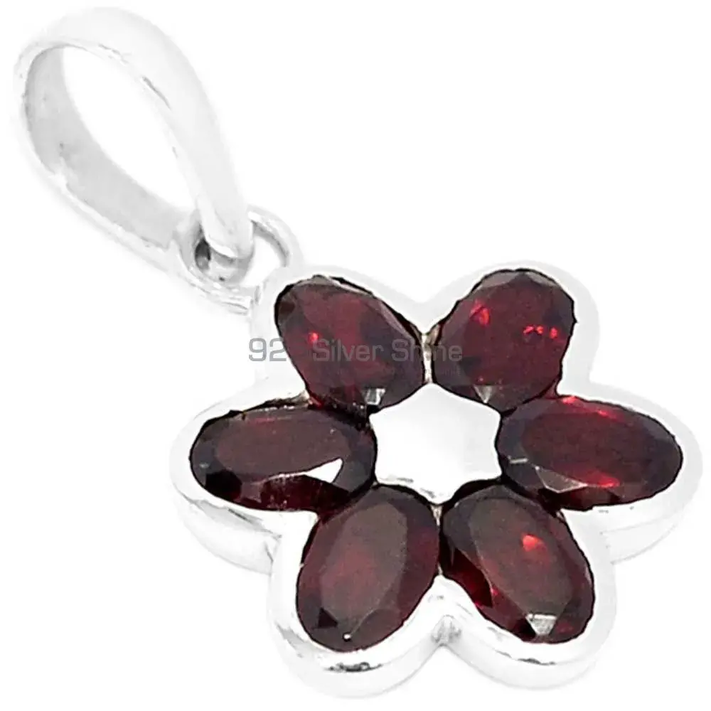 925 Fine Silver Pendants In Garnet Gemstone Jewelry 925SSP303-3_0