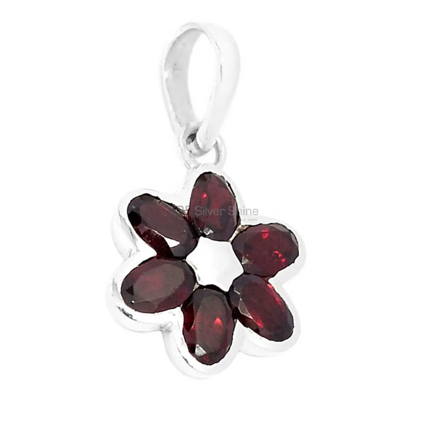 925 Fine Silver Pendants In Garnet Gemstone Jewelry 925SSP303-3_2