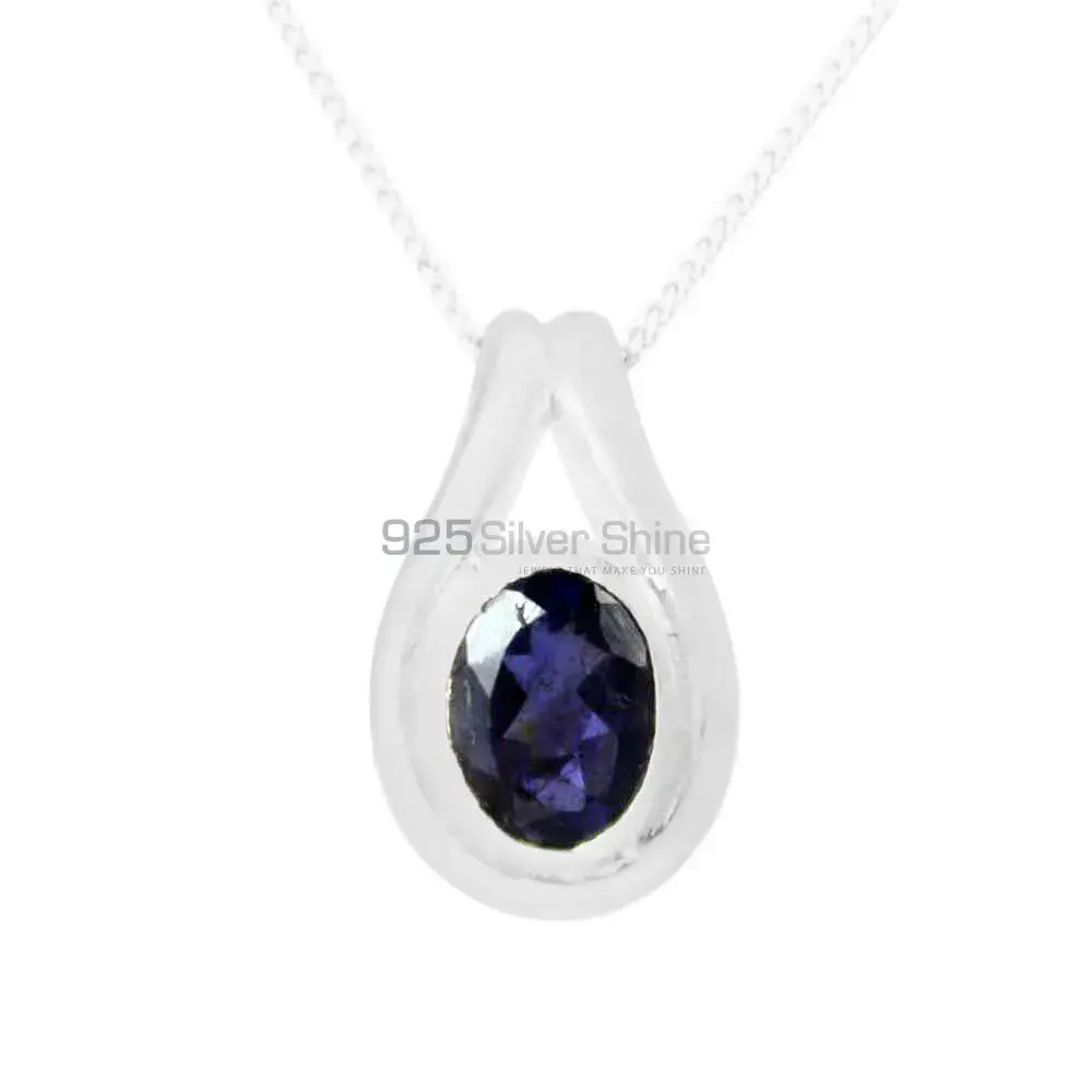 Best Quality 925 Fine Silver Pendants Suppliers In Iolite Gemstone Jewelry 925SP206-6
