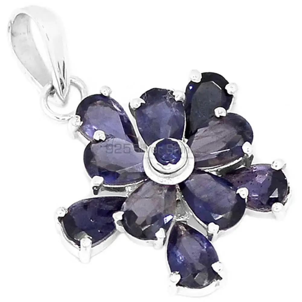 Best Quality 925 Fine Silver Pendants Suppliers In Iolite Gemstone Jewelry 925SP269-5