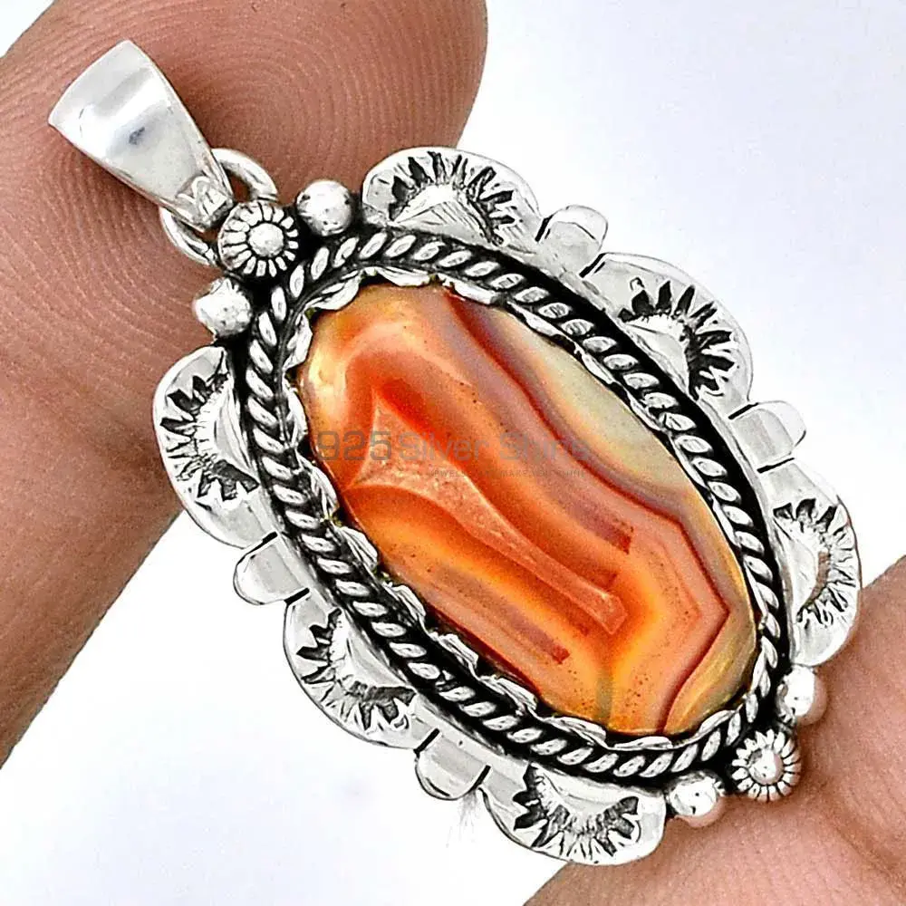 Best Quality 925 Fine Silver Pendants Suppliers In Lake Superior Agate Gemstone Jewelry 925SP086-4_0