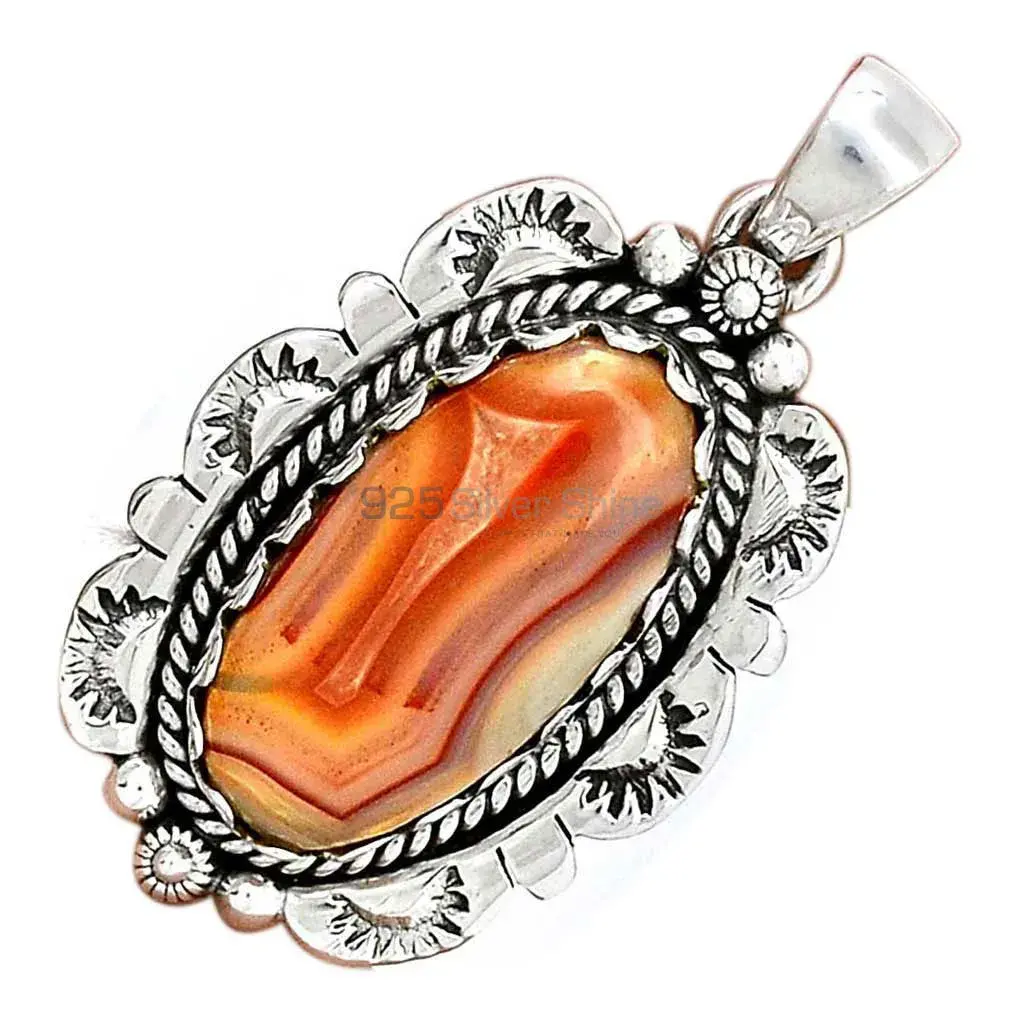 925 Fine Silver Pendants In Lake Superior Agate Gemstone Jewelry 925SP086-4_3