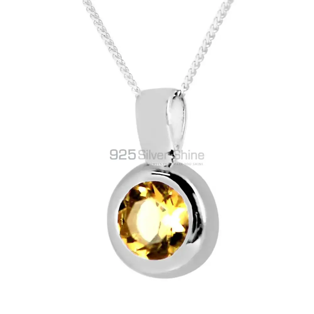 925 Fine Silver Pendants In Citrine Gemstone Jewelry 925SP262-3_0