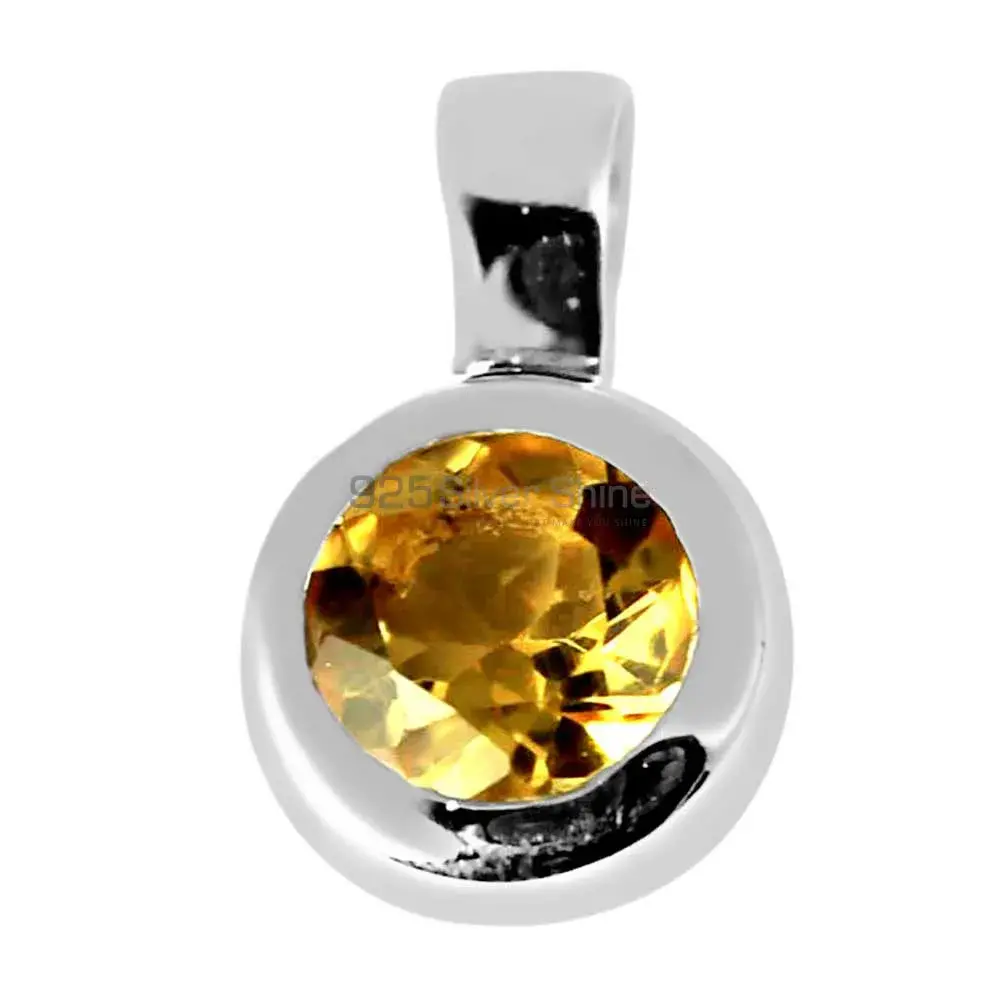 925 Fine Silver Pendants In Citrine Gemstone Jewelry 925SP262-3_1