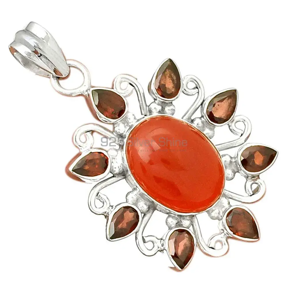 925 Fine Silver Pendants In Multi Gemstone Jewelry 925SP074-2_2